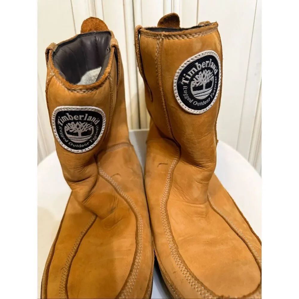 Timberland Women's Mukluk Thermolite Leather Pull On Waterproof Snow Boots Tan 8 - Picture 10 of 14